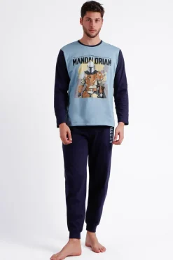 Admas Pijama manga comprida Big Mando homem - Star Wars azul New
