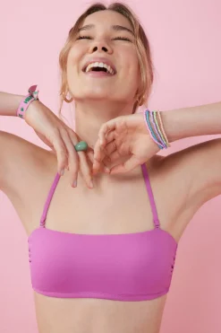 HI&BYE Top biquíni bandeau rosa Online